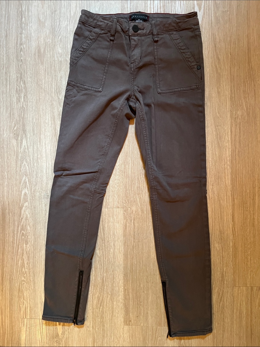 Sanctuary Brown / dark grey Skinny Jeans with Ankle Zips